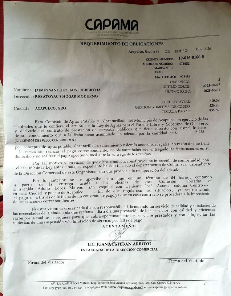 Cobran agua que no entregan: vecinos de Hogar Moderno denuncian abusos de CAPAMA