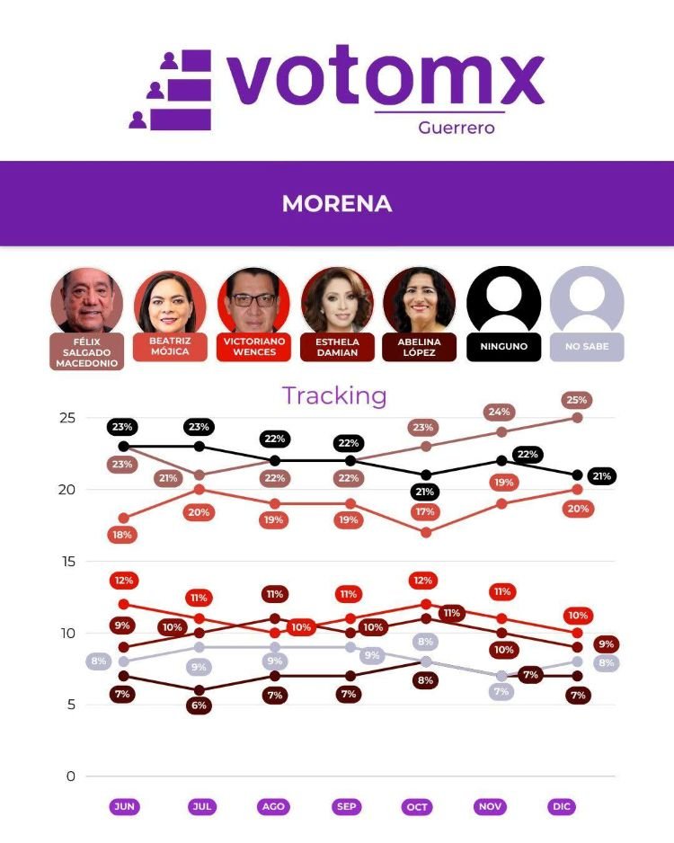 Encuestas ubican a Salgado Macedonio al frente